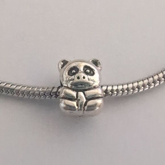 Silver Panda‎ Charm for Pandora Style Bracelet - Picture 1 of 4